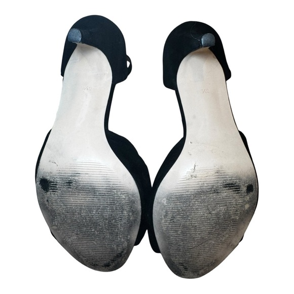 Talbots Lakia Black Suede Ankle Strap Sandals 8.5 | Knotted Heels - Picture 8 of 8